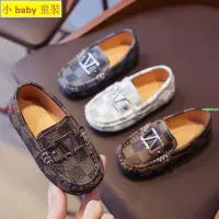 在飛比找蝦皮購物優惠-🧡小baby童裝🧡男童英倫風豆豆鞋新款韓版格子小皮鞋休閒單鞋