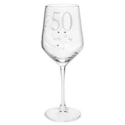 Gibson Gifts 50 Birthday Crystal Wine Glass Toasting Tumbler Drinkware Clear