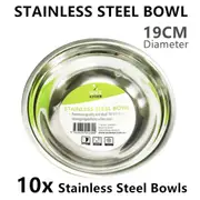 10 x Stainless Steel Bowl 19CM Food Serving Mixing Salad Rice Soup Fruit Noodle