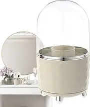 Generico Makeup Brush Holder Lid | 360° Rotating Transparent Makeup Brush Organizer | 4.8 x 8.62 Inch Dustproof Waterproof 6 Compartments for Storing Makeup Brushes, C