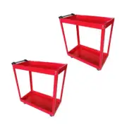 2X 2 Tier Tool Storage Cart Portable Service Utility Heavy Duty Mobile Trolley R