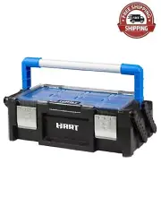 TOOL BOX Portable Storage Organizer Cantilever Removable Bins Black Blue 18-Inch