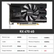 SEJISHI RX 470 4G Graphics Cards AMD Radeon RX470 4GB GDDR5 256Bit Video Card HD