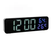 ZZ1 LED 9.1in Mirror Clock Multifunctional Digital Alarm Date Humidity Clock For