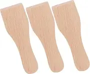 MINAOLULUS 3pcs Small Wooden Spatula Multi Purpose Cake Cream Scraper Pizza Spatula Sturdy Lightweight Wood Baking Tool Nonstick Kitchen Utensil for Butter Desserts