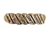 Vintage 80s 90s Channel Set Rhinestone Ring Gold Tone Size 6.75 Stacking NWT