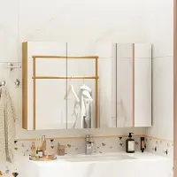 在飛比找樂天市場購物網優惠-浴室鏡子單獨衛生間實木防水鏡面柜鏡箱壁掛鏡前柜儲物收納一體柜