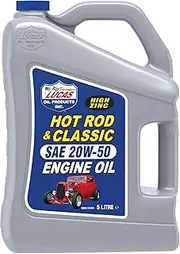 LUCAS SAE 20W-50 Hot Rod Oil, 4.74 litre, Each