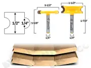1/4" Bead 2 Bit Canoe Joint Router Bit Set - 1/4" Shank - Yonico 13201q