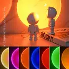 LED Astronaut Projector Night Light Sunset Bedroom Projection Lamp Rechargeable