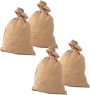 NOLITOY 4Pcs Reusable Burlap Bags for Potatoes Flood Control Heavy Duty Sacks for Gardening Household Storage Vintage Style Jute Bags for Outdoor Use