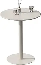 Tall Bistro Pub Table, Round Glass Cocktail Table with Metal Legs & Tabletop, Small Space Modern Accent Nightstand, End Table Leisure Coffee Table(48x72cm)