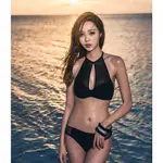 韓國BIKINI黑色網紗顯瘦性感比基尼泳衣女