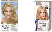 Clairol Permanent Hair Colour Bundle: Clairol Nice'N Easy 9B Natural Light Beige Blonde + Root Touch Up Permanent - 9A Ash Blonde, For Blonde Hair