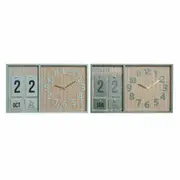 Wall Clock Dkd Home Decor Green Wood Polypropylene Plastic Mdf Wood Tropical 40 x 5 x 24 Cm 2 Units