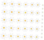 Tofficu 40pcs Iron on Patches: Embroidered Daisy Flower Appliques for Clothing DIY Decoration Heat Adhesive Sewing Patches for Jackets Jeans Shirts and Phone Cases