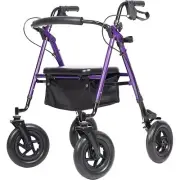 ELENKER All-Terrain Rollator Walker with 10” Rubber Wheels - Purple