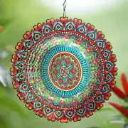 Goolyrusim Wind Spinner Rich Love Mandala Wind Spinners for Yard Garden, 12in...