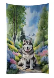 Alaskan Malamute Spring Garden Kitchen Towel Dish Cloths Guest Hand Towel