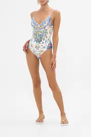 V NECK UNDERWIRE ONE PIECE WITH SCOOP BACK TILES DARLS