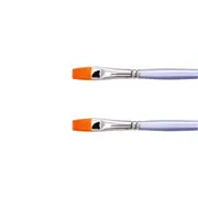 2x 12pc Jasart Short Flat Size 12 Acrylic Paint Brush Synthetic Hair Gold Taklon