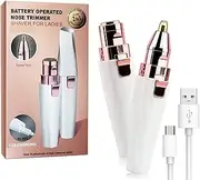 Orvanna Precision Eyebrow & Facial Trimmer, Orvana Eyebrow Trimmer, 2-In-1 Women's Eyesbrow And Facials Hair Removal Device, Portable Removal Device For Women With LED,For All Skin (White)