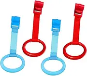 KAILIKETIY Baby Practicing Standing Walking Training Tool 4pcs Crib Toy Pull up Rings Playpen Crib Grab Ring