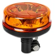 LED Flashing Beacon Warning Light Amber DIN Pole Mount Rotating Strobe 12/24V