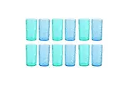 12PK Lemon & Lime Plastic Summer Breeze Deco Tumbler 500ml Blue Green Assorted