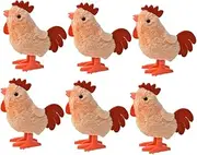 Totority 6pcs Wind Up Plush Chicken for Fun Party Favor Interactive Clockwork Rooster Engaging Sensory Play for Present for Little Ones