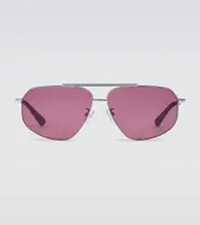 [Bottega Veneta] Bottega Veneta Metal-frame aviator sunglasses One size pink