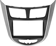 XTevu 2Din DVD Navigation Frame for 2010-2014 Hyundai i25, Solaris, Accent - Center Control Panel - Fascia Trim, DVD Player Frame, Hyundai Dash Kit, Car Stereo Upgrade.