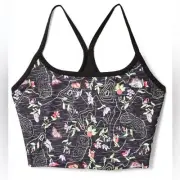 The North Face Tank Top Dune Sky Tanklette Black Crop Floral New Sz XL