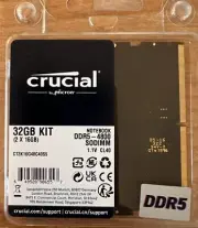 Crucial 32GB Kit (2x 16GB) DDR5 4800 PC5-38400 SODIMM Memory CT2K16G48C40S5