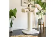 High Bed Scratching Post for Large Cats, Cream