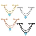 Industrial Piercing Turquoise Dangle Tragus Helix Cartilage Bar Studs Earrings