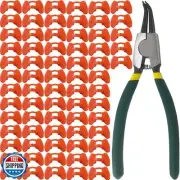 TIHOOD 101PCS Pinless Peepers with Pliers Chicken Peepers Pheasant Poultry Bl