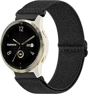 Elastic Solo Loop Bands for Garmin Venu 3S Band/Forerunner 265S Band/Garmin Forerunner 935 Band Women Men, 18mm Soft Stretchy Nylon Sport Straps for Garmin Approach S5 S6 S20