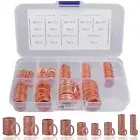 200 Pcs Copper Washer Assortment Kit Metric Flat Ring Copper Sealing Washers