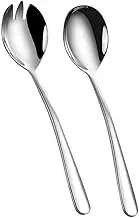 GRIRIW Set of 2 Salad Fork Spoon Stainless Steel Salad Serving Utensils Easy to Clean