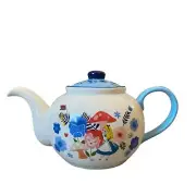 Disney Alice In Wonderland Paradise Garden Ceramic Teapot Flowers Mushrooms New