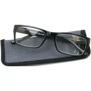 Foster Grant Men's Reading Glasses Dan Black Eyeglasses Readers 1.50