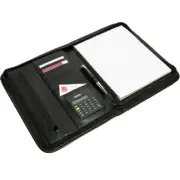 NEW Rexel Compendium Note Pad Holder Calculator Folder Zippered Black
