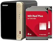 QNAP TS-264-8G-24WD-US 2 Bay High-Performance Desktop NAS with 4TB Storage Capacity, Preconfigured RAID1 WD Red Plus HDD Bundle