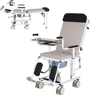 Patient Lift Transfer Chair, Wheelchair Lift For Home Shower Chair, 180° Lay Flat Lift Chair Recliner, With Bedside Commode Transport Chair For Handicapped And Elderly