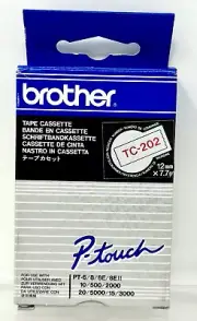 Brother TC-202 12mm Red on White - Label Tape Cartridge for P-Touch