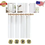 Soft Linen Drapes - 90" Light Filtering Curtains in Off White for Living Spaces