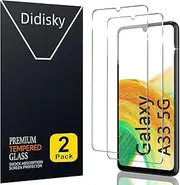 [ 2 Pack Tempered Glass Screen Protector for Samsung Galaxy A33 5G, Soft Touch,Easy to Install,Transparent