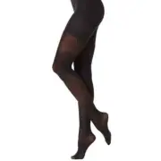 SPANX STAR POWER DIAMOND DAZE PATTERNED SHAPING TIGHTS Size B BACKDROP BLACK