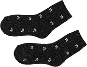 [pants & sox] 4 Pairs Ladies Floral Wool Socks Black(White Floral)